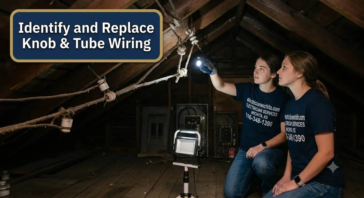 Featured image for: Knob and Tube Wiring in Old Wichita Homes: Risks, Insurance, and Fixes